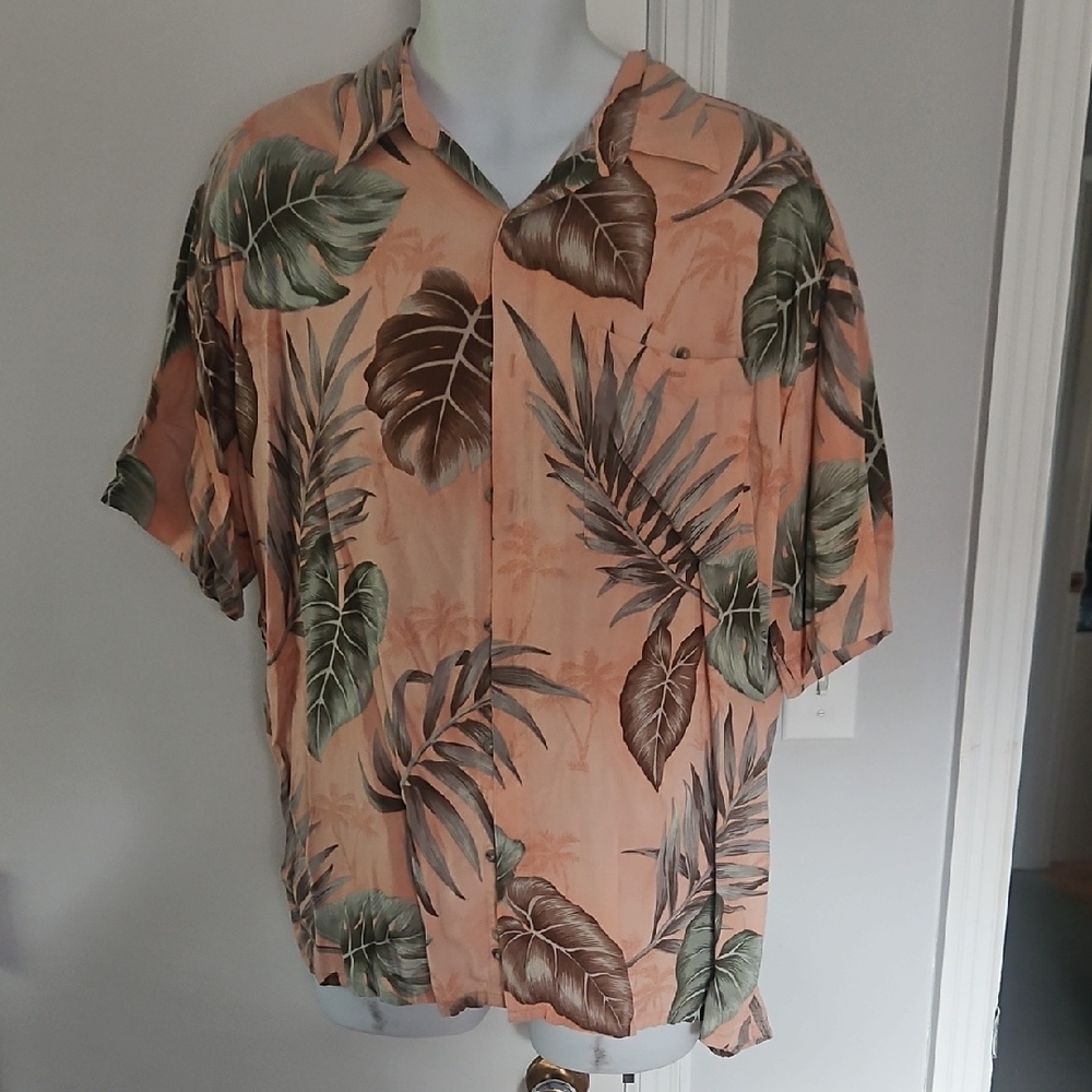Men's Tropical Leaf Print Casual Shirt